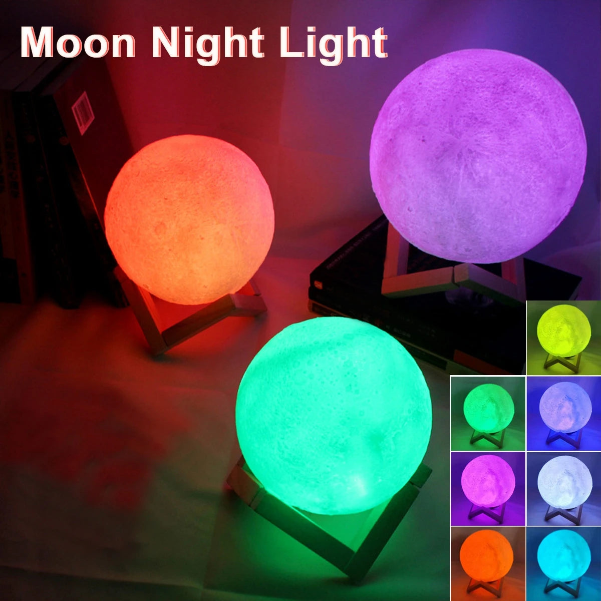 3D Moon Lamp β Starry LED Bedroom Light