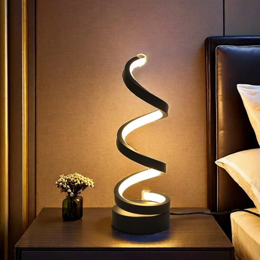 Spiral LED Table Lamp – Bedroom & Living Room Lighting
