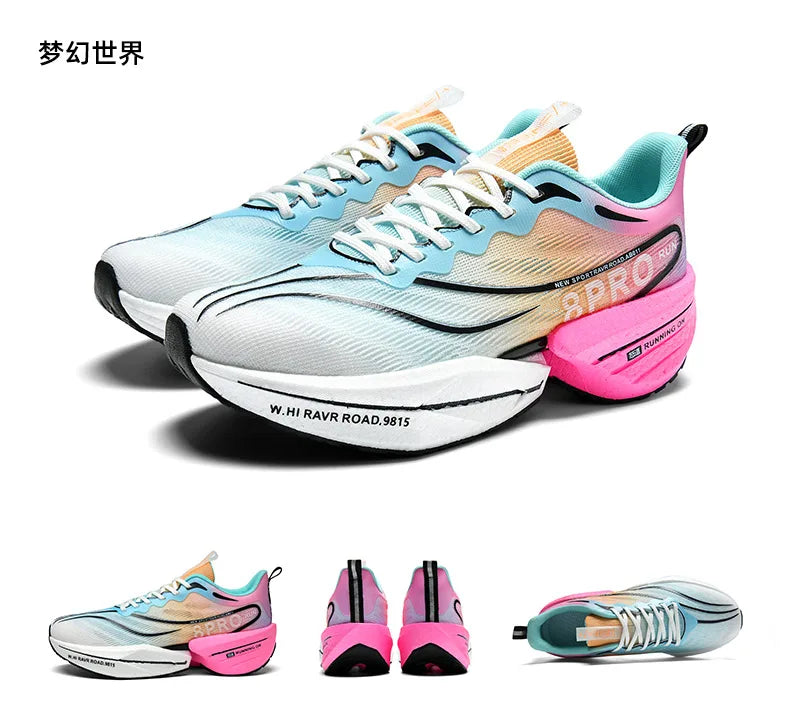 Speciality Carbon Plate Sports Running Shoes Marathon Air Cushion Men Breathable Lightweight Women Comfortable Nonskid Sneakers