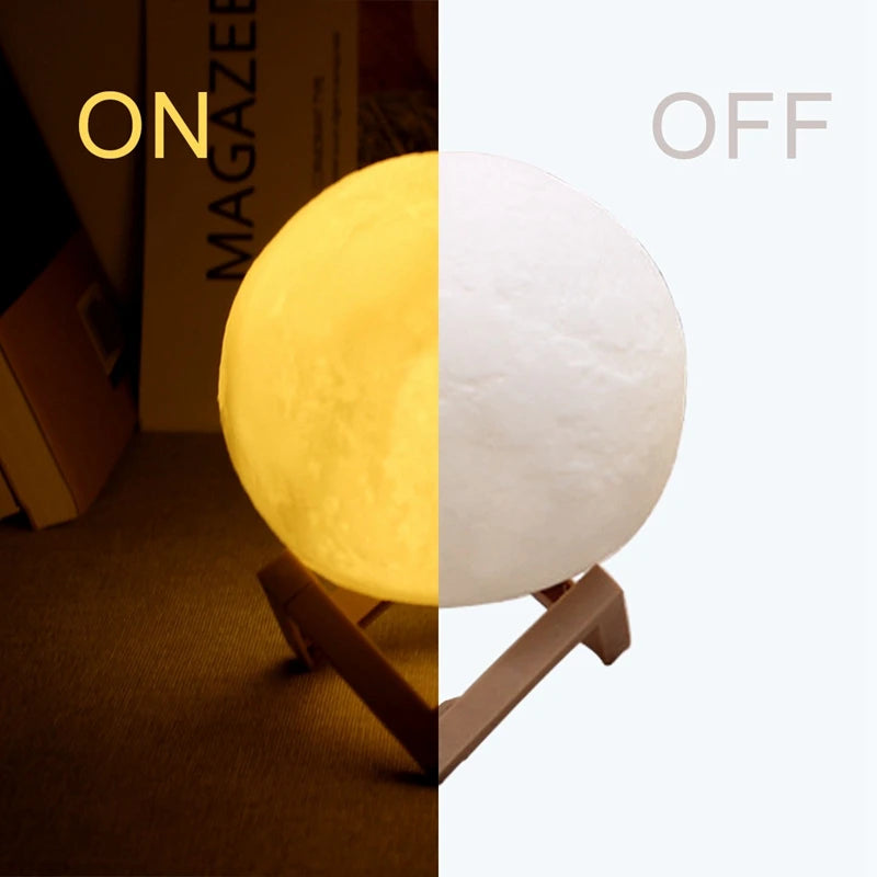 3D Moon Lamp β Starry LED Bedroom Light