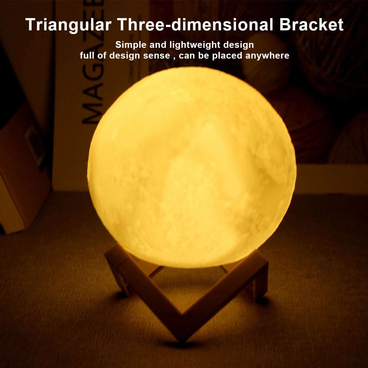 3D Moon Lamp β Starry LED Bedroom Light