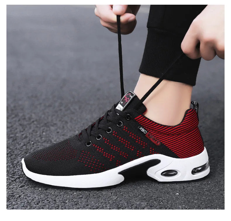 Men's shoes spring new trend men's shoes breathable lace-up running shoes Korean version of light casual walking shoes men