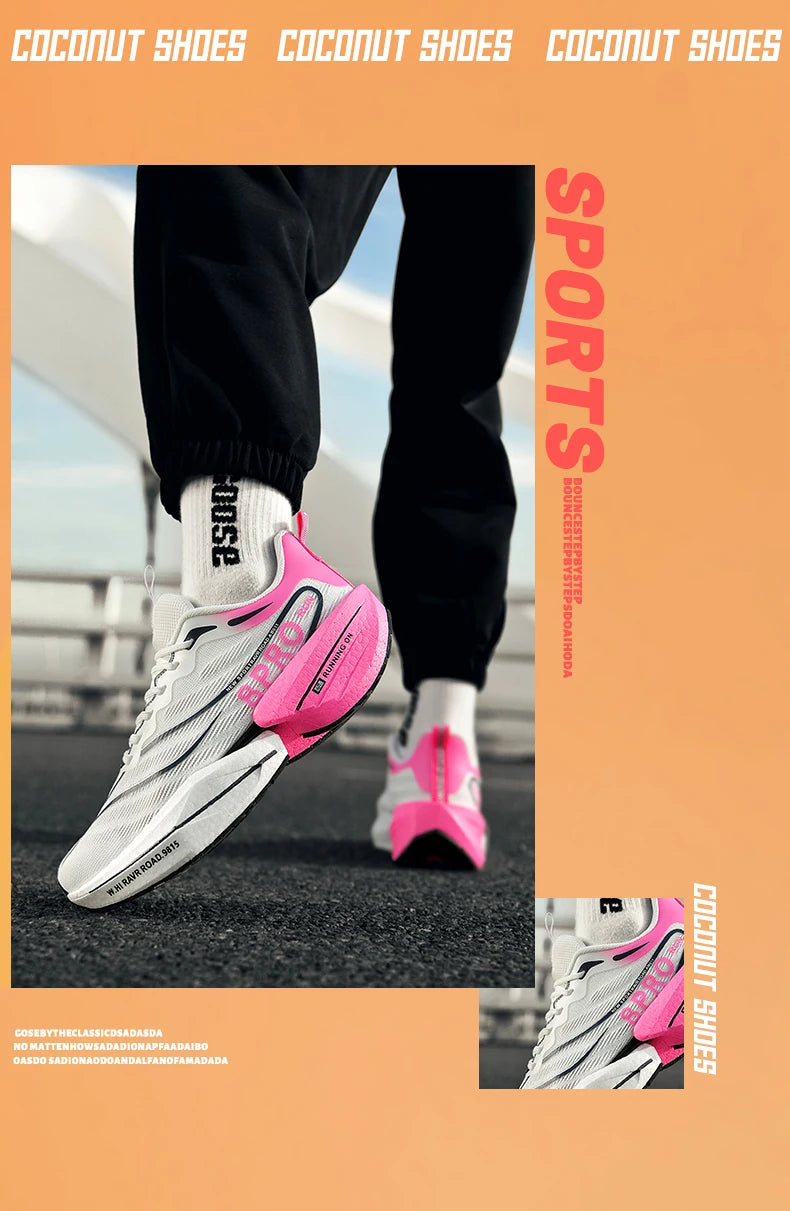 Speciality Carbon Plate Sports Running Shoes Marathon Air Cushion Men Breathable Lightweight Women Comfortable Nonskid Sneakers
