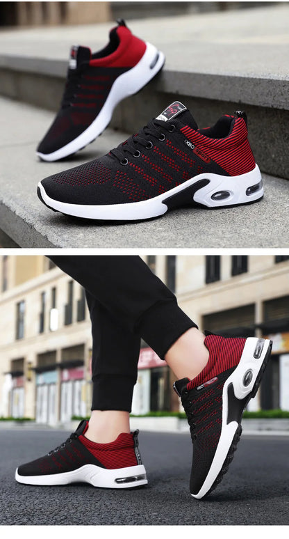 Men's shoes spring new trend men's shoes breathable lace-up running shoes Korean version of light casual walking shoes men