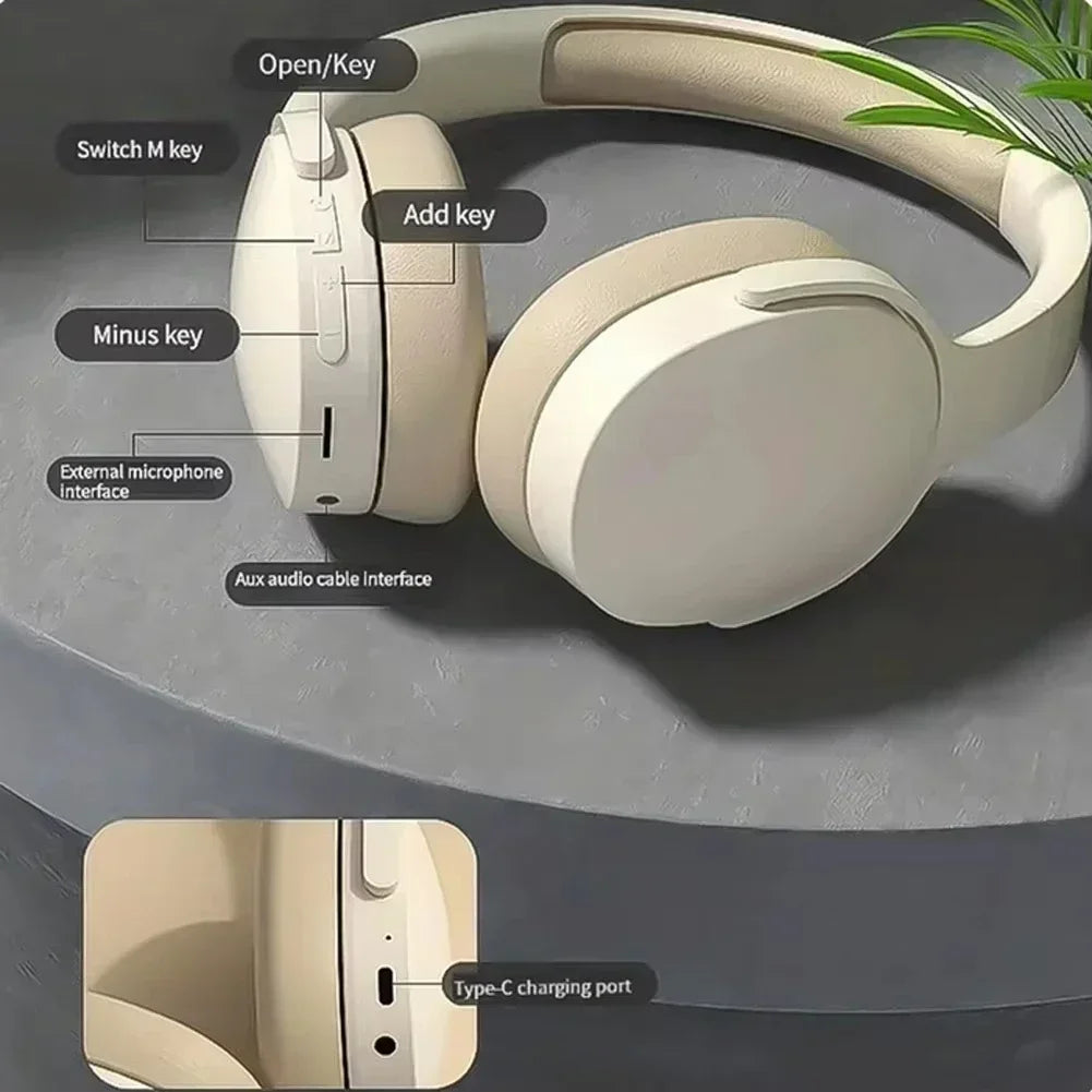 Wireless Headphones P2961 Bluetooth 5.0 Foldable 9D HIFI Stereo Sound Headset Long Battery Life Heavy Bass Earphone For Xiaomi