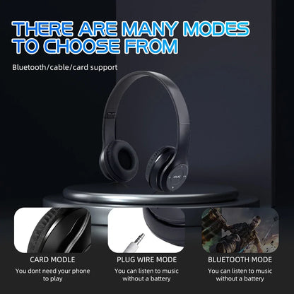 Stereo P47 Headset Bluetooth 5.0 Folding Series Wireless Sports Game Music Headphone Support SD Card with Mic for All Smartphone