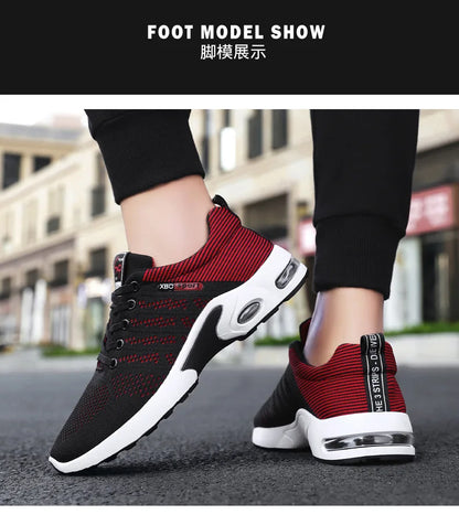 Men's shoes spring new trend men's shoes breathable lace-up running shoes Korean version of light casual walking shoes men