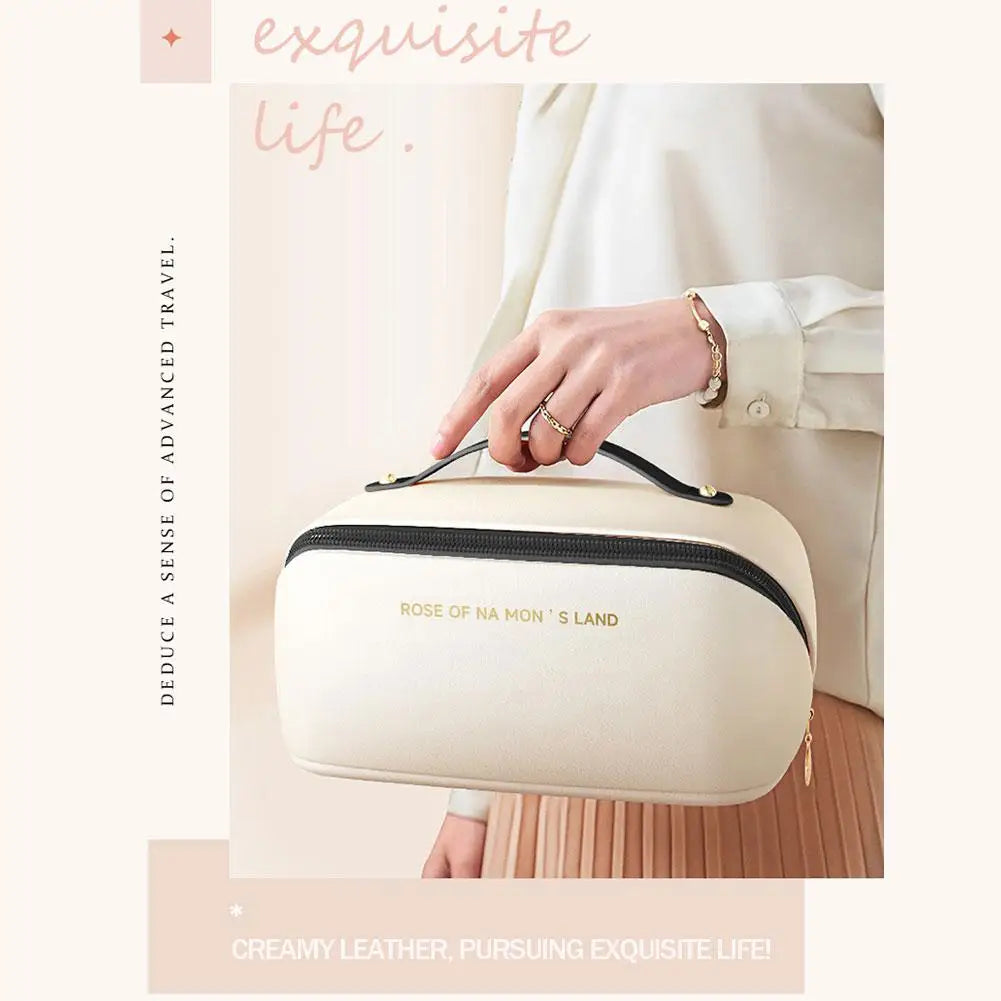 Pu Fashion Women Pillow Cosmetic Bag Large Capacity Makeup Travel Organizer Bags Portable Tote Square Wash Storage Zipper Bag