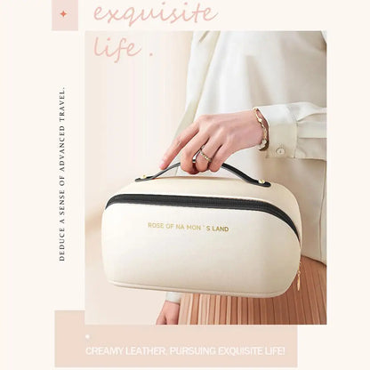Pu Fashion Women Pillow Cosmetic Bag Large Capacity Makeup Travel Organizer Bags Portable Tote Square Wash Storage Zipper Bag