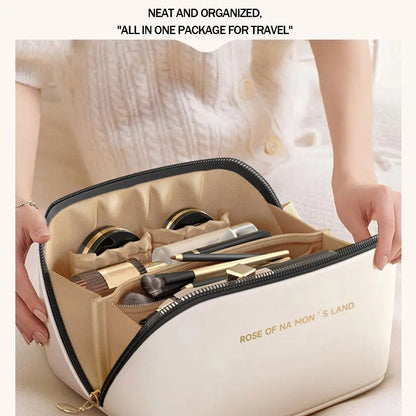 Pu Fashion Women Pillow Cosmetic Bag Large Capacity Makeup Travel Organizer Bags Portable Tote Square Wash Storage Zipper Bag