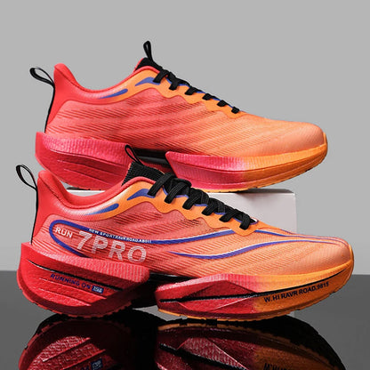 Speciality Carbon Plate Sports Running Shoes Marathon Air Cushion Men Breathable Lightweight Women Comfortable Nonskid Sneakers
