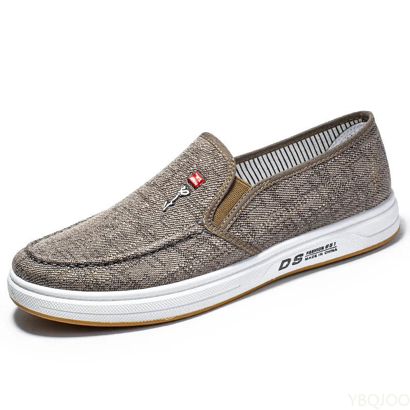 Men's shoes are breathable and light old Beijing cloth shoes men's low top canvas shoes and lazy work shoes 2023