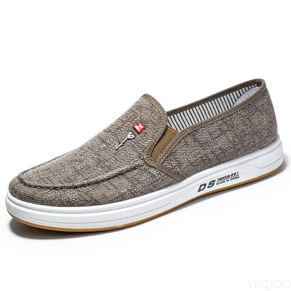 Men's shoes are breathable and light old Beijing cloth shoes men's low top canvas shoes and lazy work shoes 2023