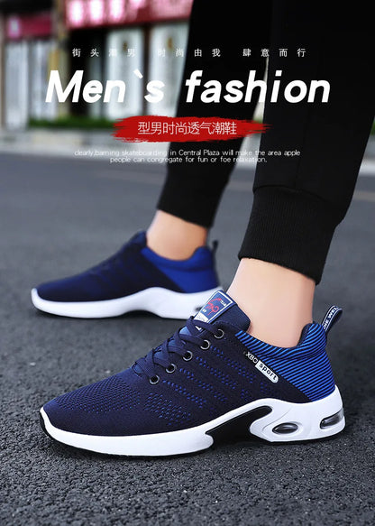 Men's shoes spring new trend men's shoes breathable lace-up running shoes Korean version of light casual walking shoes men