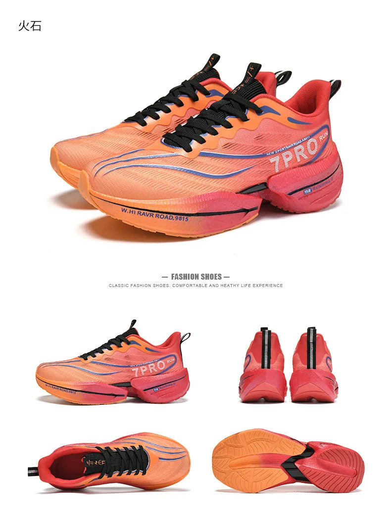 Speciality Carbon Plate Sports Running Shoes Marathon Air Cushion Men Breathable Lightweight Women Comfortable Nonskid Sneakers