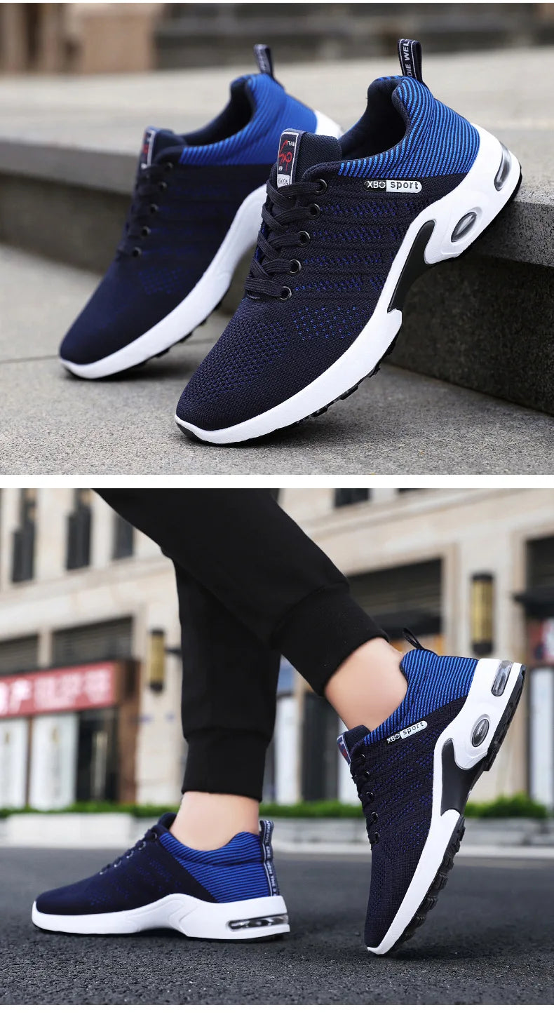 Men's shoes spring new trend men's shoes breathable lace-up running shoes Korean version of light casual walking shoes men