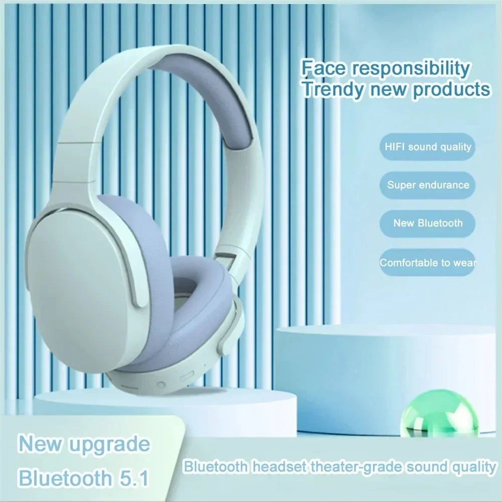 Wireless Headphones P2961 Bluetooth 5.0 Foldable 9D HIFI Stereo Sound Headset Long Battery Life Heavy Bass Earphone For Xiaomi