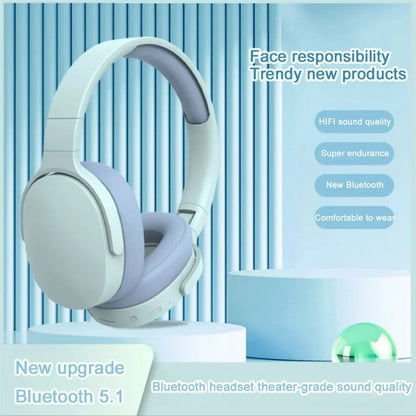 Wireless Headphones P2961 Bluetooth 5.0 Foldable 9D HIFI Stereo Sound Headset Long Battery Life Heavy Bass Earphone For Xiaomi