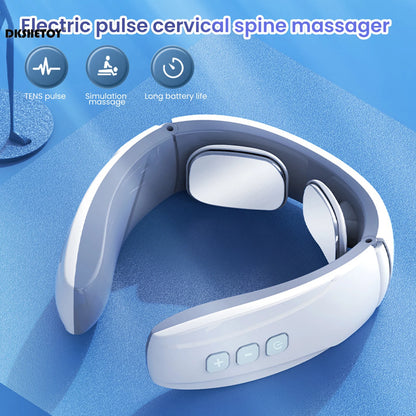 Smart Neck massager Electric Acupoints Shoulder Body Lymphvity Massage Device Low Frequency Magnetic Therapy Pulse Pain Relief