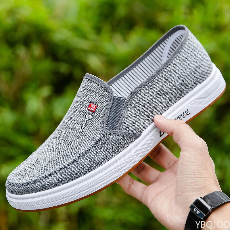 Men's shoes are breathable and light old Beijing cloth shoes men's low top canvas shoes and lazy work shoes 2023