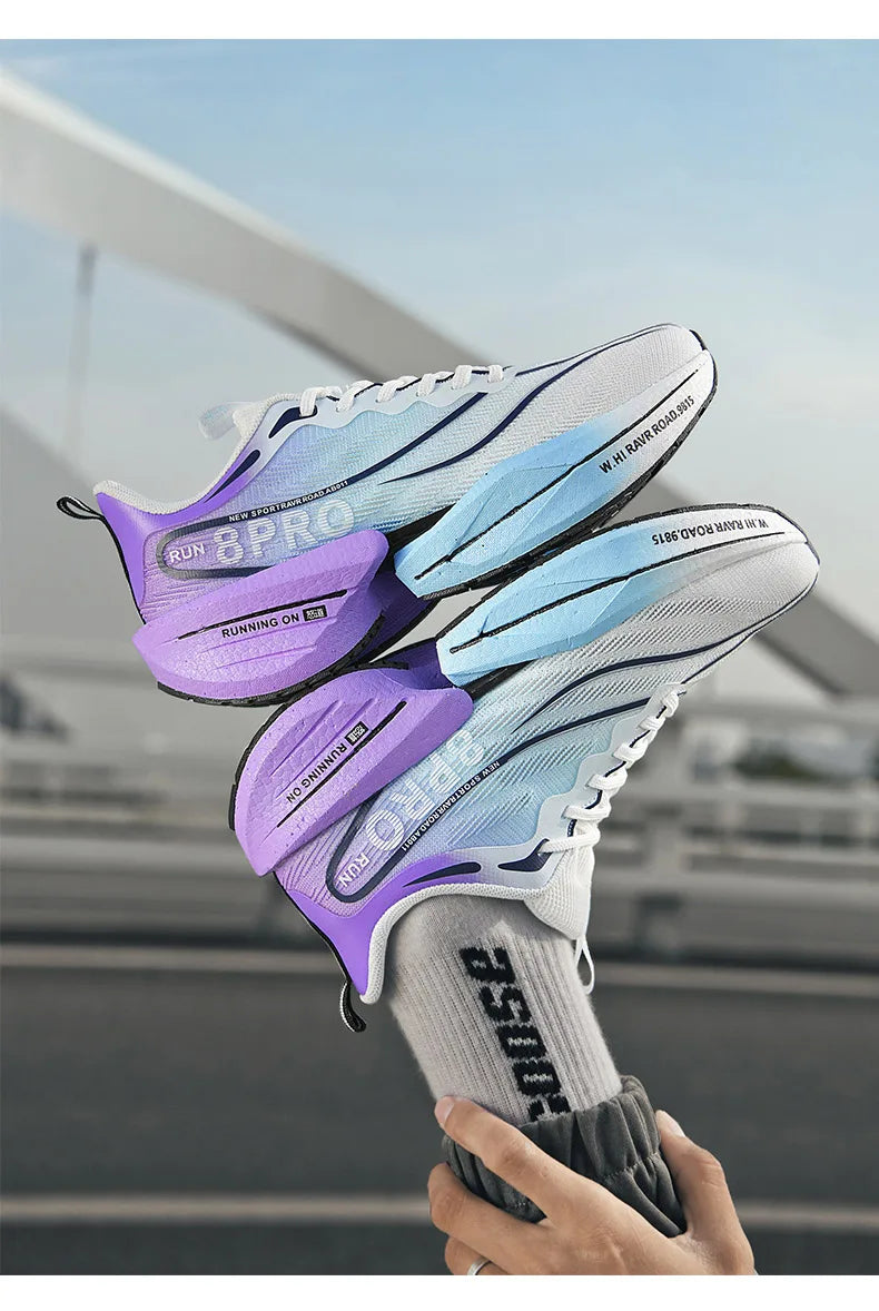 Speciality Carbon Plate Sports Running Shoes Marathon Air Cushion Men Breathable Lightweight Women Comfortable Nonskid Sneakers