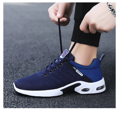 Men's shoes spring new trend men's shoes breathable lace-up running shoes Korean version of light casual walking shoes men