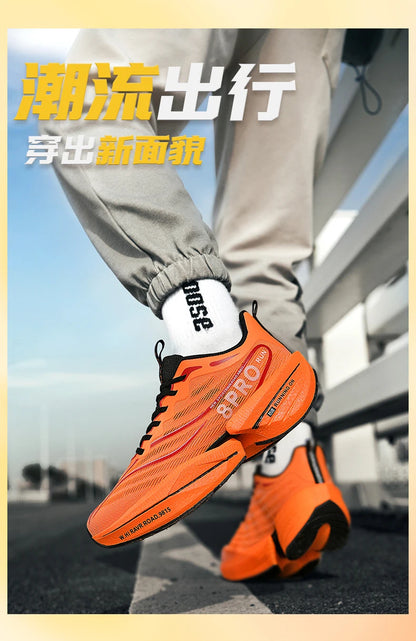 Speciality Carbon Plate Sports Running Shoes Marathon Air Cushion Men Breathable Lightweight Women Comfortable Nonskid Sneakers
