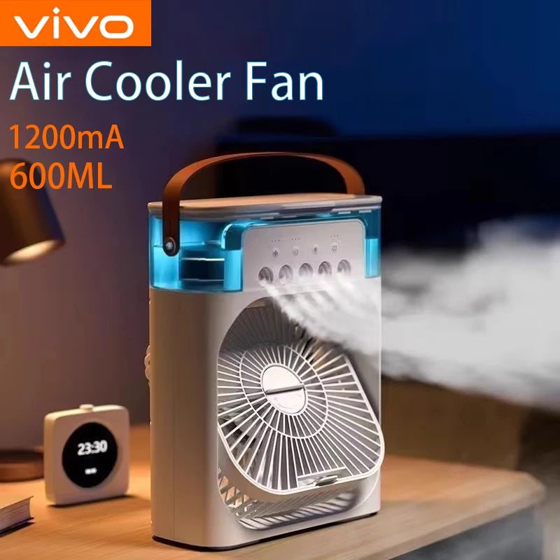 VIVO 3in1 Fan AIr Conditioner Household Small Air Cooler LED Night Light Portable Humidifier Air Adjustment Fan Office Home Fan