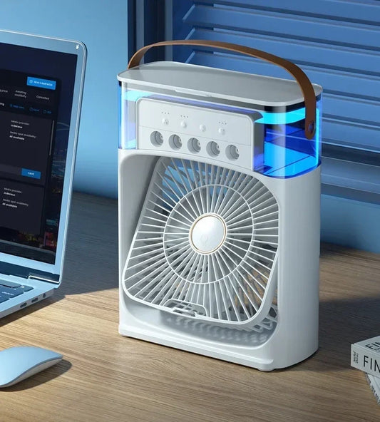Mini Air Conditioner Fan – Portable Cooler & LED Night Light