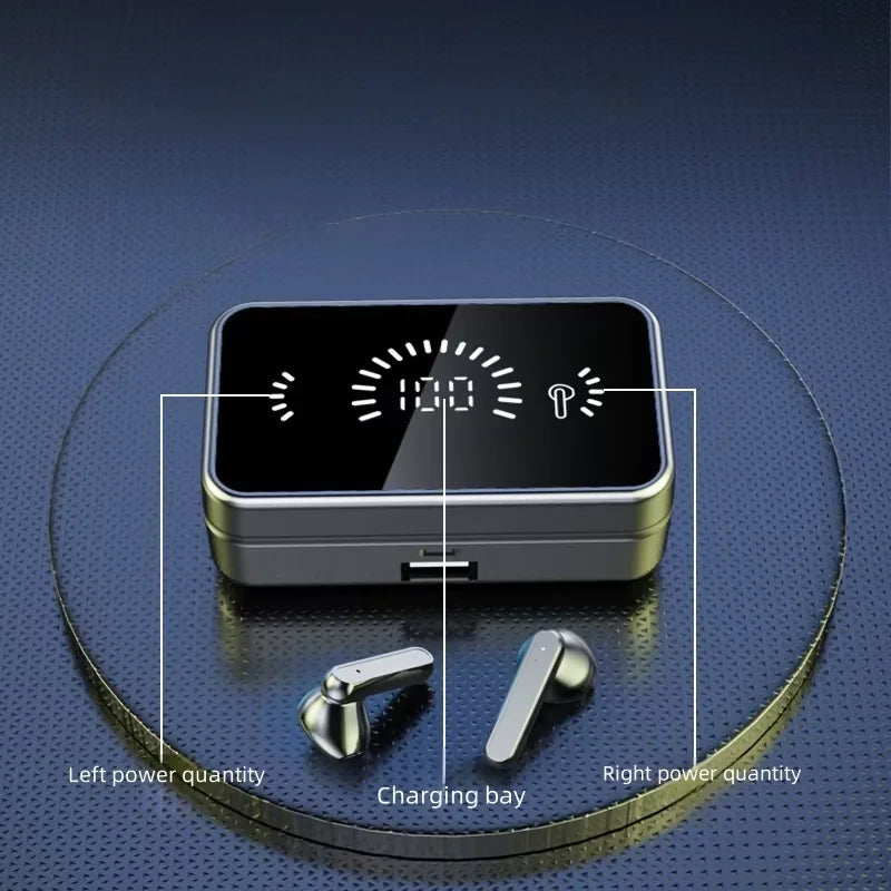 S20 Bluetooth Earphone Headphones Mirror Wireless Stereo Headset  with Digital DisplayTouch Control Sports Earbuds for Gaming