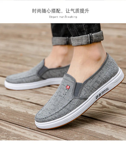 Men's shoes are breathable and light old Beijing cloth shoes men's low top canvas shoes and lazy work shoes 2023