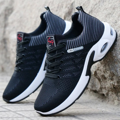 Men's shoes spring new trend men's shoes breathable lace-up running shoes Korean version of light casual walking shoes men