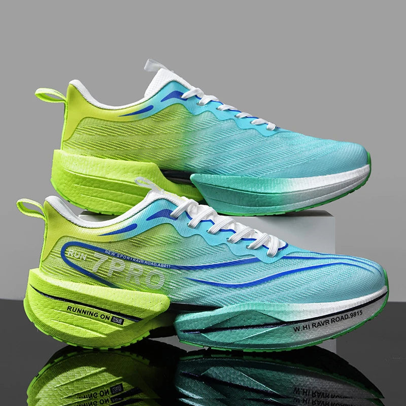 Speciality Carbon Plate Sports Running Shoes Marathon Air Cushion Men Breathable Lightweight Women Comfortable Nonskid Sneakers