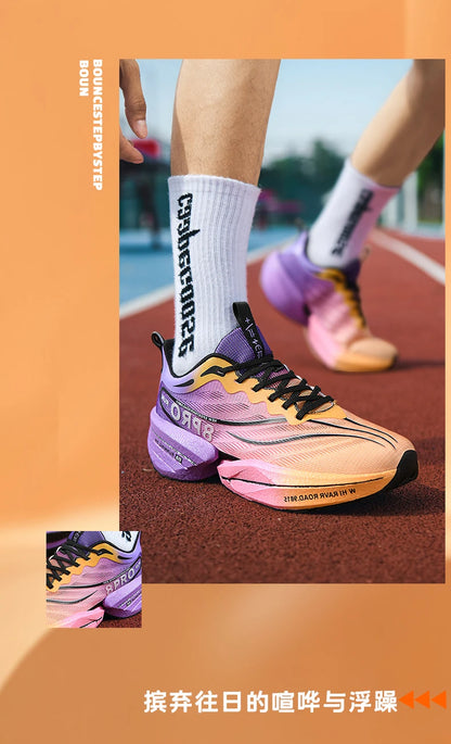 Speciality Carbon Plate Sports Running Shoes Marathon Air Cushion Men Breathable Lightweight Women Comfortable Nonskid Sneakers