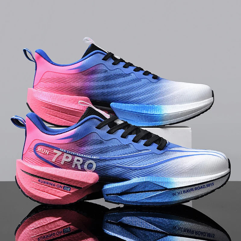 Speciality Carbon Plate Sports Running Shoes Marathon Air Cushion Men Breathable Lightweight Women Comfortable Nonskid Sneakers