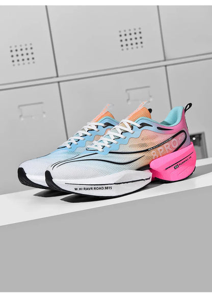 Speciality Carbon Plate Sports Running Shoes Marathon Air Cushion Men Breathable Lightweight Women Comfortable Nonskid Sneakers