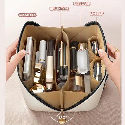 Pu Fashion Women Pillow Cosmetic Bag Large Capacity Makeup Travel Organizer Bags Portable Tote Square Wash Storage Zipper Bag