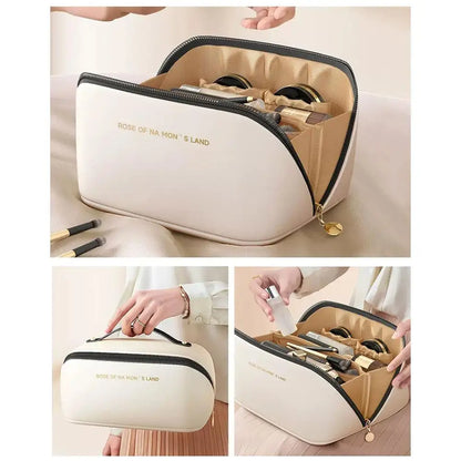 Pu Fashion Women Pillow Cosmetic Bag Large Capacity Makeup Travel Organizer Bags Portable Tote Square Wash Storage Zipper Bag