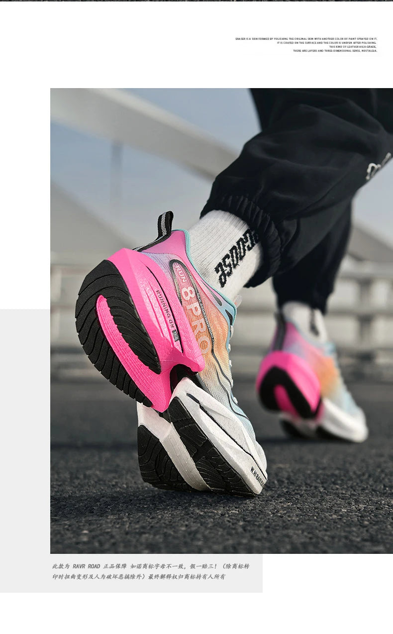 Speciality Carbon Plate Sports Running Shoes Marathon Air Cushion Men Breathable Lightweight Women Comfortable Nonskid Sneakers