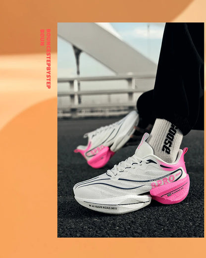 Speciality Carbon Plate Sports Running Shoes Marathon Air Cushion Men Breathable Lightweight Women Comfortable Nonskid Sneakers