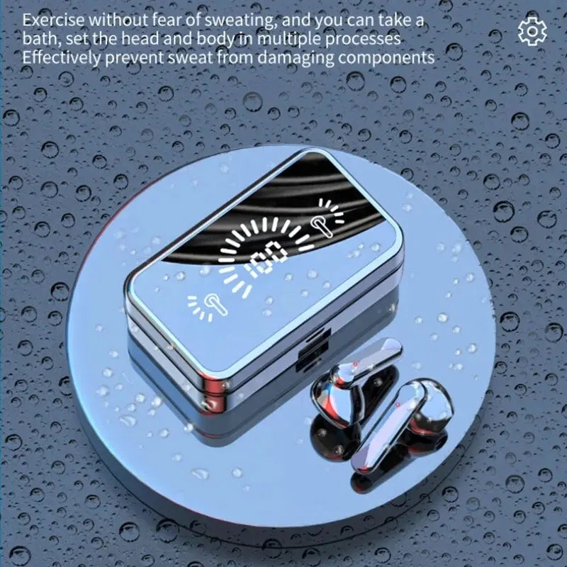 S20 Bluetooth Earphone Headphones Mirror Wireless Stereo Headset  with Digital DisplayTouch Control Sports Earbuds for Gaming