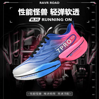 Speciality Carbon Plate Sports Running Shoes Marathon Air Cushion Men Breathable Lightweight Women Comfortable Nonskid Sneakers