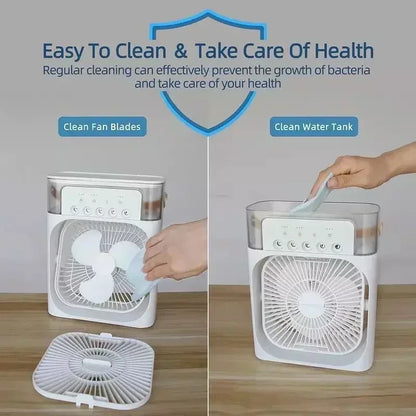 VIVO 3in1 Fan AIr Conditioner Household Small Air Cooler LED Night Light Portable Humidifier Air Adjustment Fan Office Home Fan