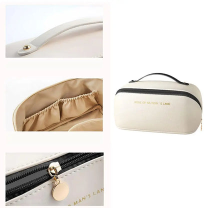 Pu Fashion Women Pillow Cosmetic Bag Large Capacity Makeup Travel Organizer Bags Portable Tote Square Wash Storage Zipper Bag