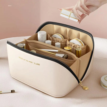 Pu Fashion Women Pillow Cosmetic Bag Large Capacity Makeup Travel Organizer Bags Portable Tote Square Wash Storage Zipper Bag