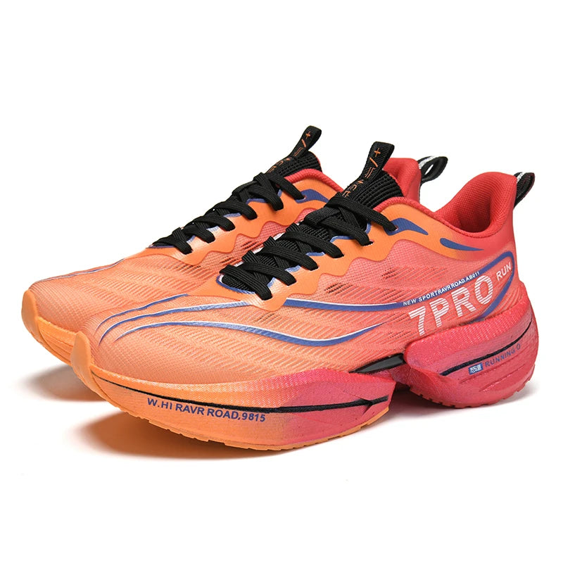 Speciality Carbon Plate Sports Running Shoes Marathon Air Cushion Men Breathable Lightweight Women Comfortable Nonskid Sneakers