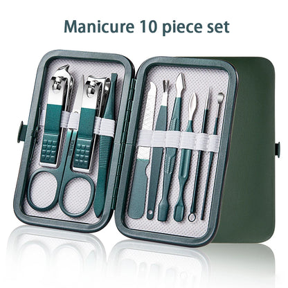 7/10/12/18 Piece Set Professional Nail Care Kit Stainless Steel Manicure & Pedicure Set Nail Clipper Set with Travel Case