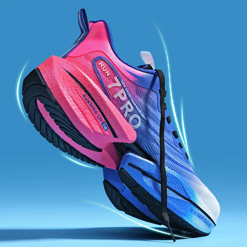 Speciality Carbon Plate Sports Running Shoes Marathon Air Cushion Men Breathable Lightweight Women Comfortable Nonskid Sneakers