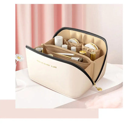 Pu Fashion Women Pillow Cosmetic Bag Large Capacity Makeup Travel Organizer Bags Portable Tote Square Wash Storage Zipper Bag