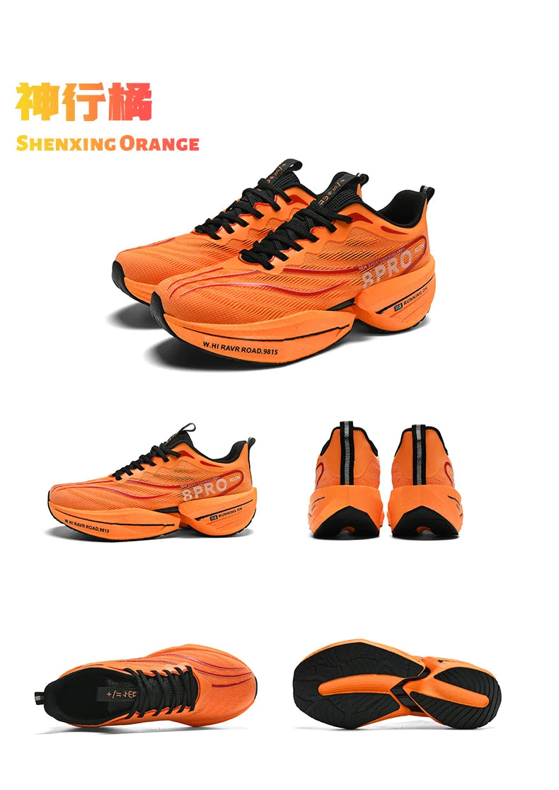 Speciality Carbon Plate Sports Running Shoes Marathon Air Cushion Men Breathable Lightweight Women Comfortable Nonskid Sneakers